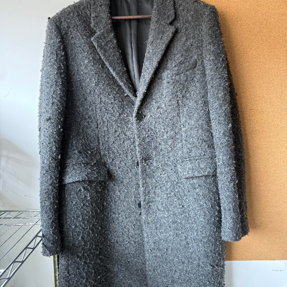 Mens Italian Material Wool Overcoat Unique Fluffy Feel